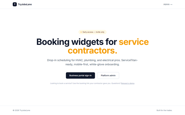 Screenshot preview of the TryJobsLane homepage